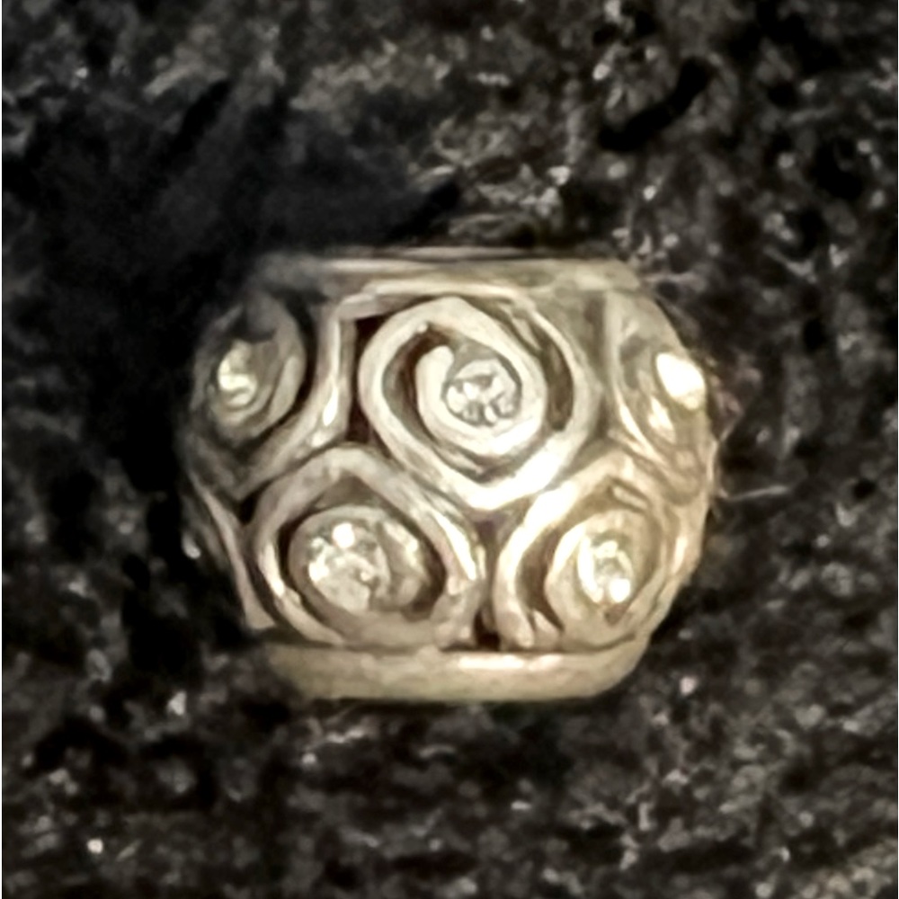 Brighton mini charm bead spiral heart silver j93922 rare retired new